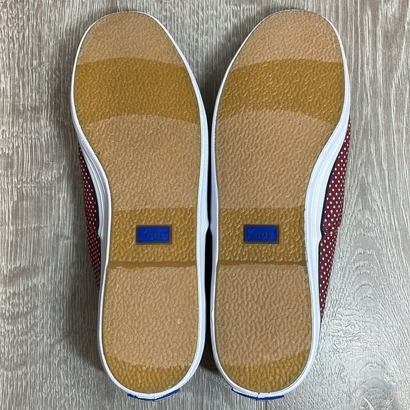 NWOT Keds Champion Burgundy White Polka Dot Canvas Sneakers Eyelet Lace Up  8 - Picture 10 of 13